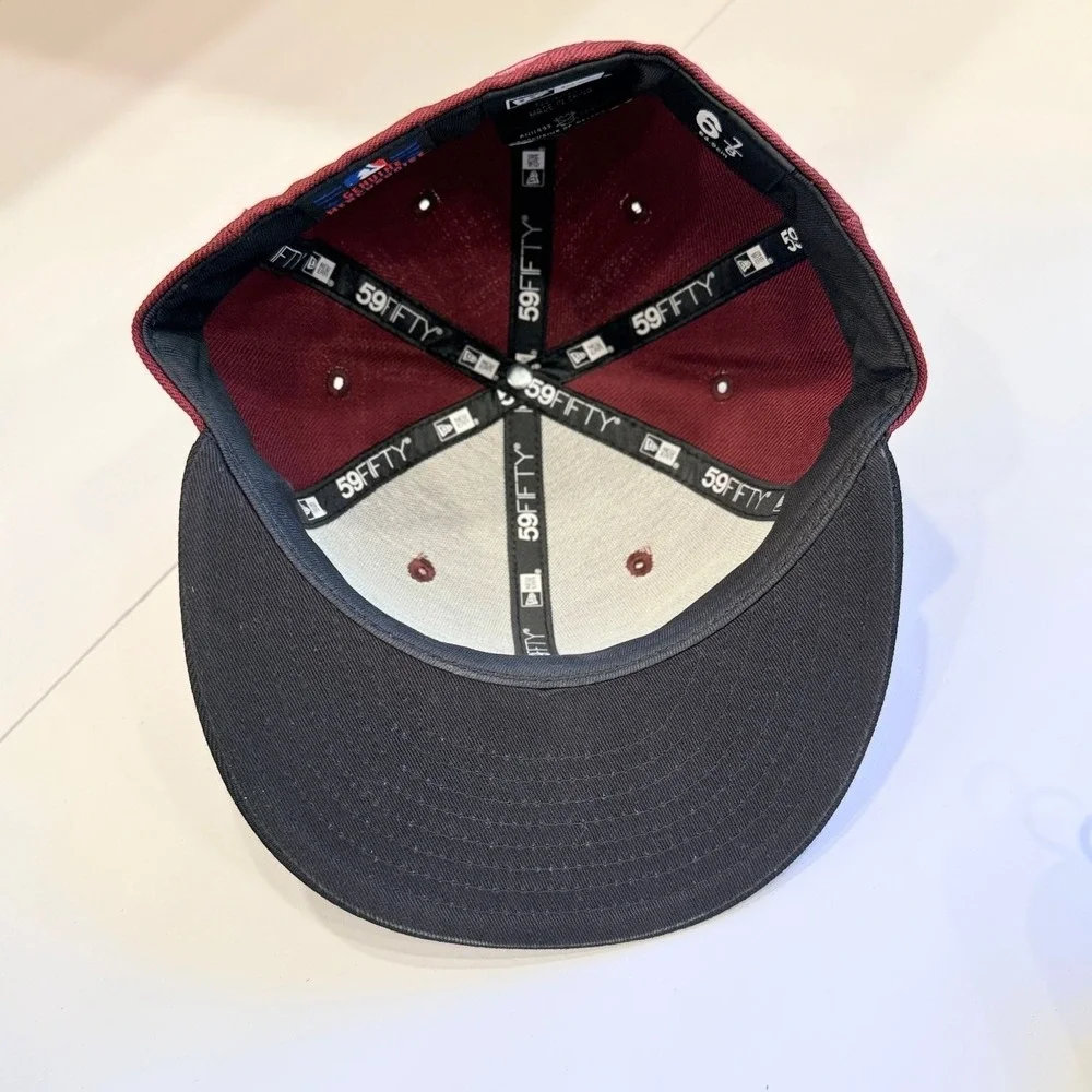Los Angeles Dodgers New Era 59FIFTY Fitted Hat 6‎ 7/8 Maroon Black Wool MLB
